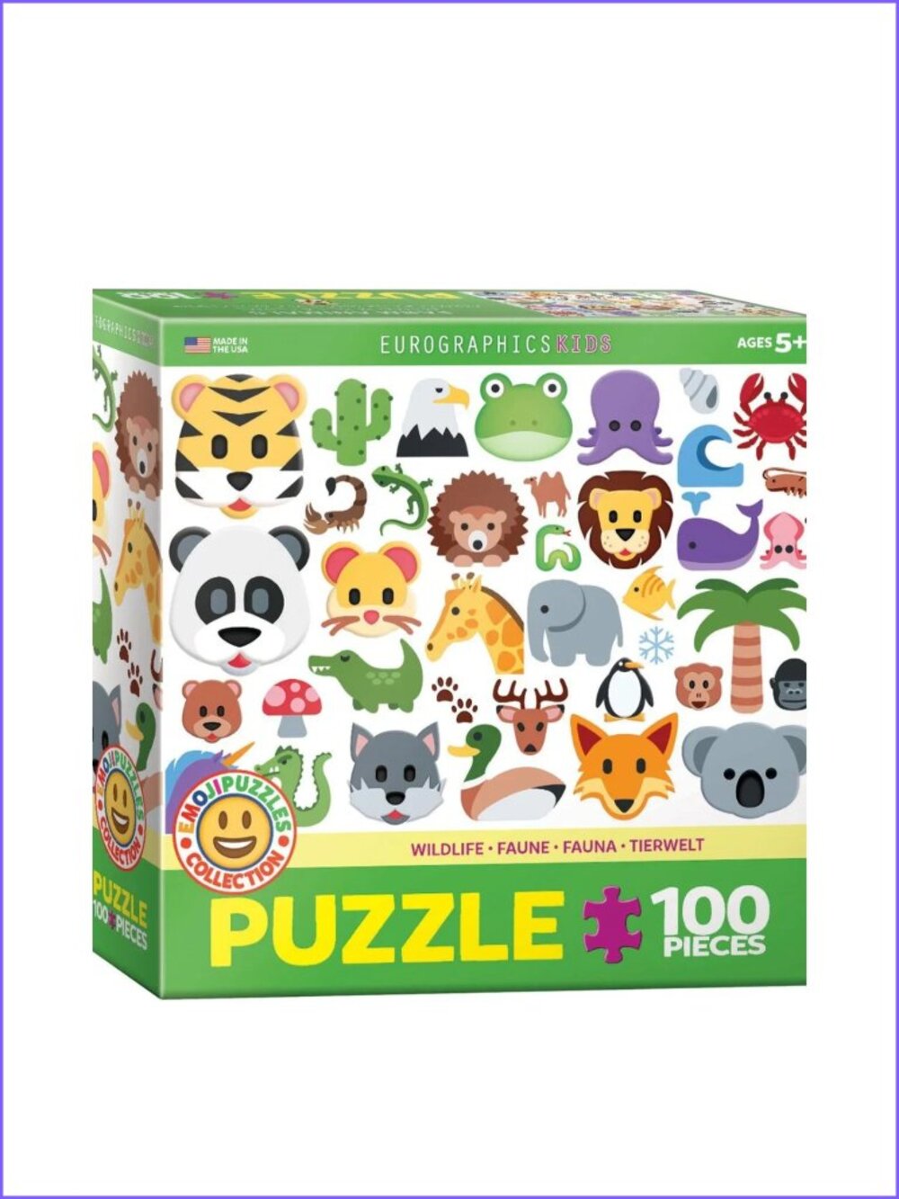 Eurographics 100pcs Puzzle-- Wildlife - Emojis New In Box